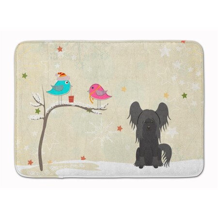 Carolines Treasures Christmas Chinese Crested Black Machine Washable Memory Foam Mat BB2584RUG